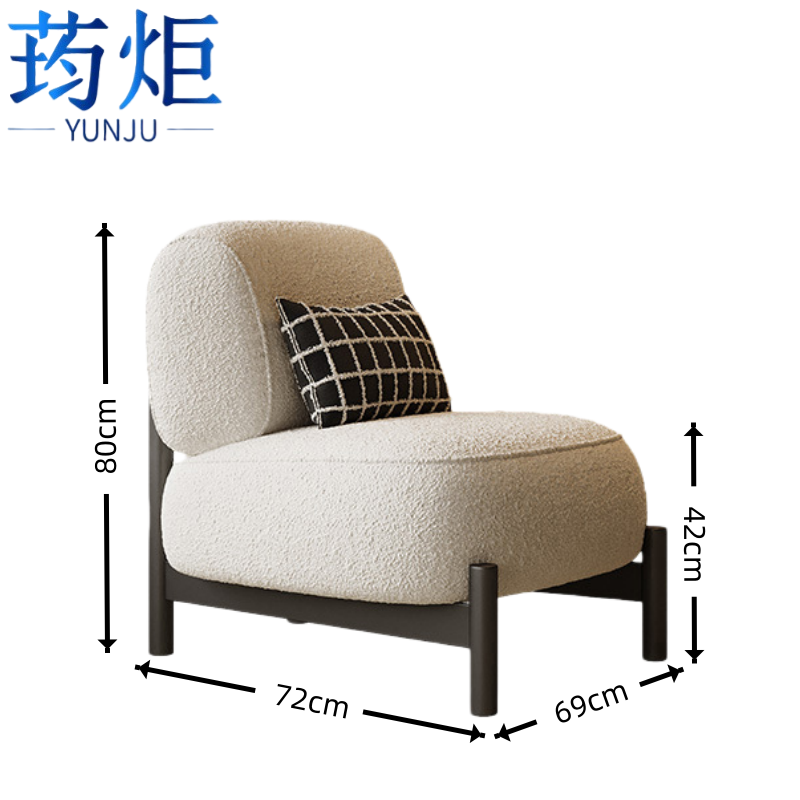 荺炬沙发椅A款米白色把高清大图