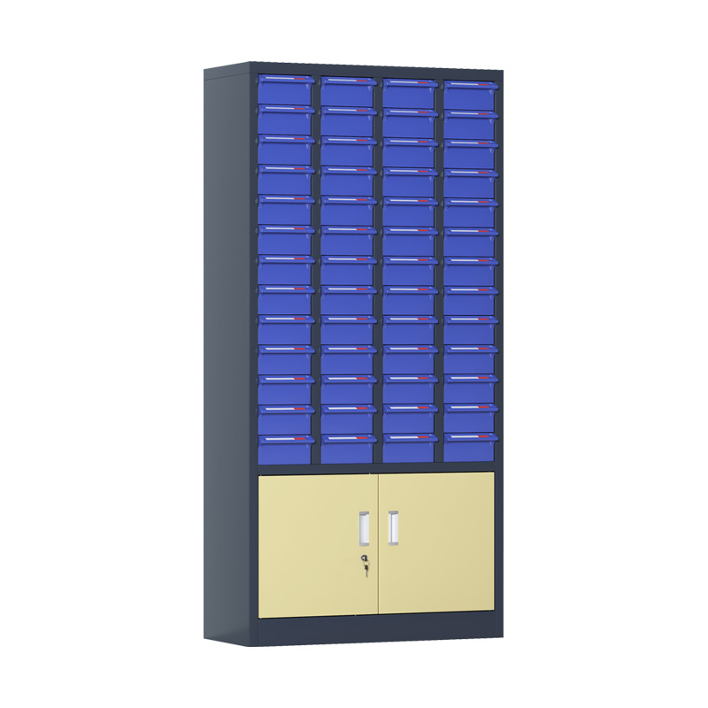臻远 ZYLJG-W108 零件柜抽屉式工具柜电子元件柜螺丝柜样品柜物料柜 52抽蓝色无门加工具柜大号