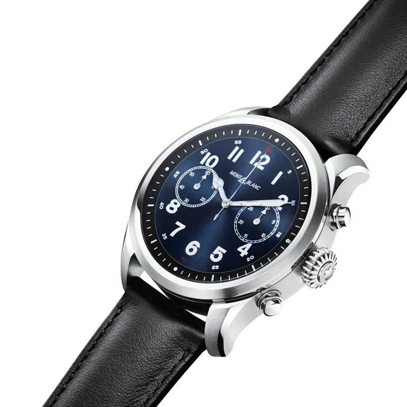 MONTBLANC万宝龙智能腕表SUMMIT 2系列精钢表壳配皮革表带123850