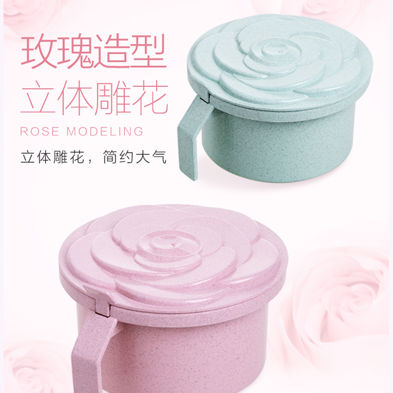 厨房塑料分格圆形味盒料罐玫瑰造型翻盖料盒送勺子
