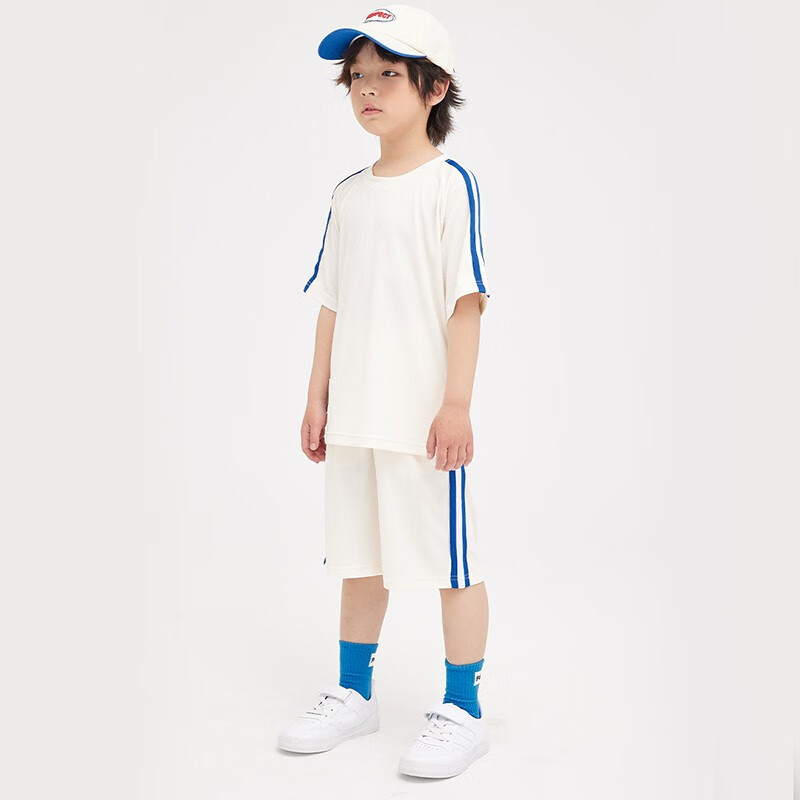 3525325234F大嘴猴(paul frank)童装儿童套装夏季时尚百搭男女款潮流短袖套装 米白 130