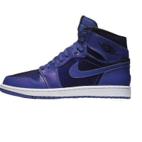 耐克篮球鞋Jordan男士AJ1 High 芝加哥乔丹高帮复合底黑脚趾时尚经典运动篮球鞋黑漆皮魔王