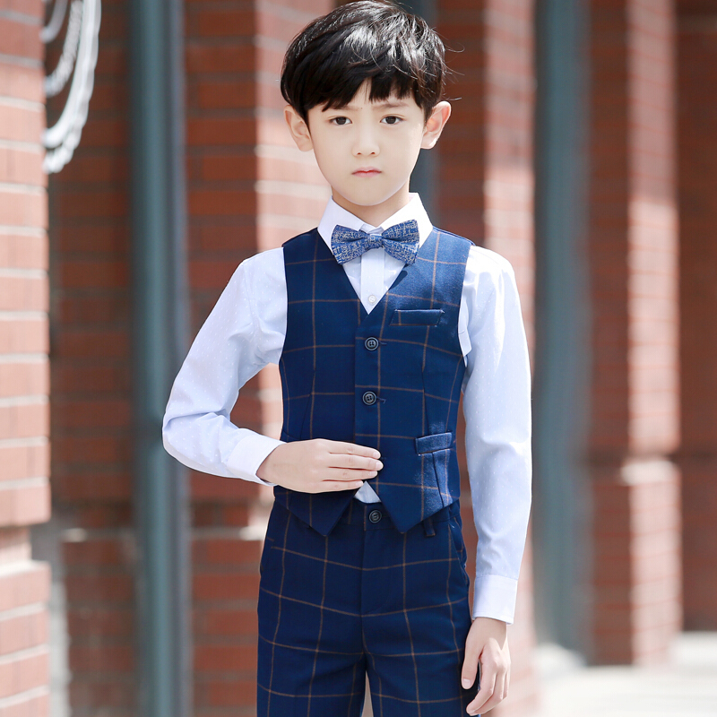 迪鲁奥diluao花童礼服男儿童礼服男童马甲套装合唱演出钢琴演奏服男童