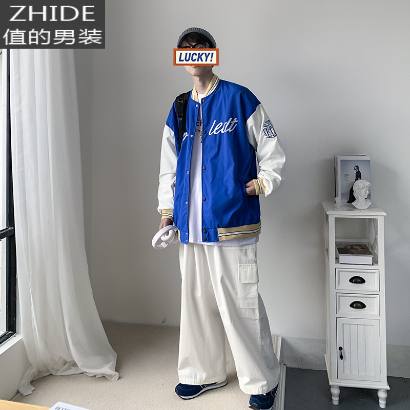 SUNTEK春秋季港风外套男潮流韩版百搭棒球服宽松痞帅中学生休闲夹克上衣夹克高清大图