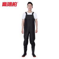 高翊柏 17030148 半身下水裤 75丝黑色针织 39码 pvc涉水裤加厚耐磨连体防水背带裤防水裤