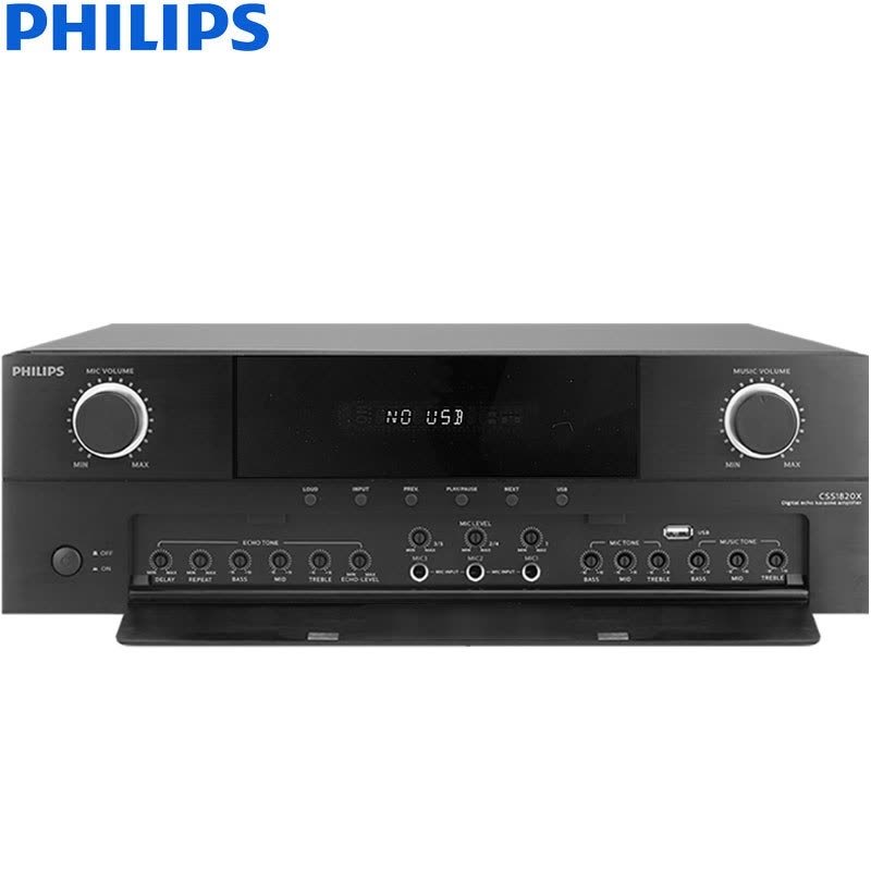 飞利浦(PHILIPS)KTV音响套装二合一 家庭影院 KTV舞台婚庆会议电视家庭卡拉ok专业卡包箱+功放