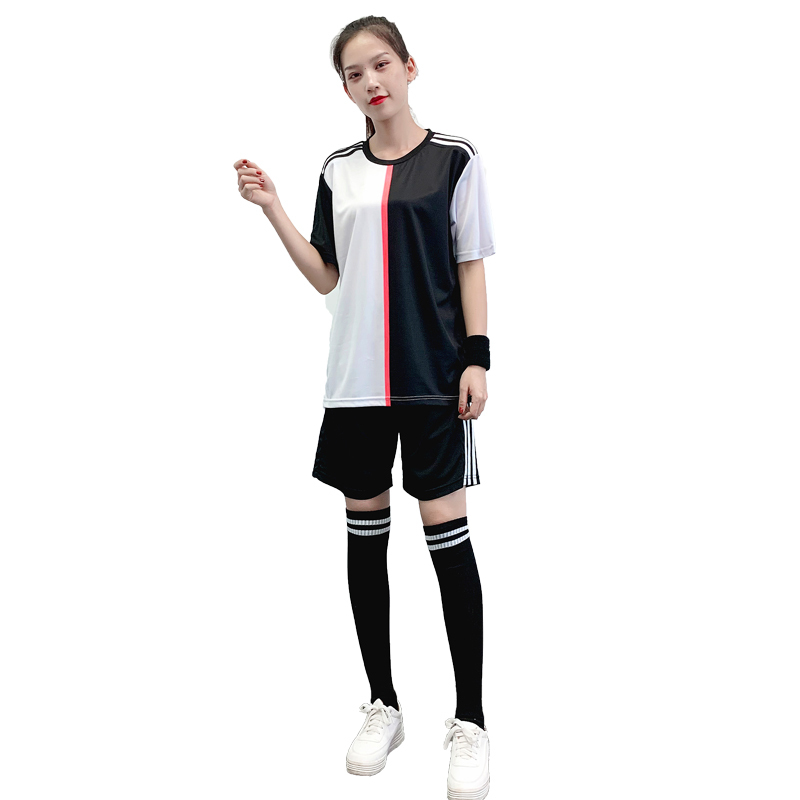 足球服女套装足球训练服女生考试比赛队服c罗梅西足球衣s4