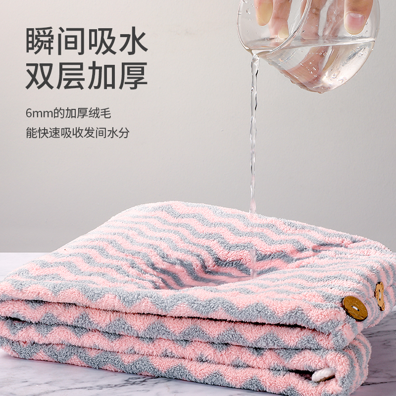 浴帽可爱韩国毛巾帽加厚干发帽女吸水速干包头巾擦头发的 三维工匠 [升级加厚]紫色高清大图