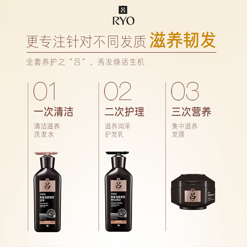 RYO吕臻参焕活御时昇机护发乳奢养头皮滋养强韧护发素400ml