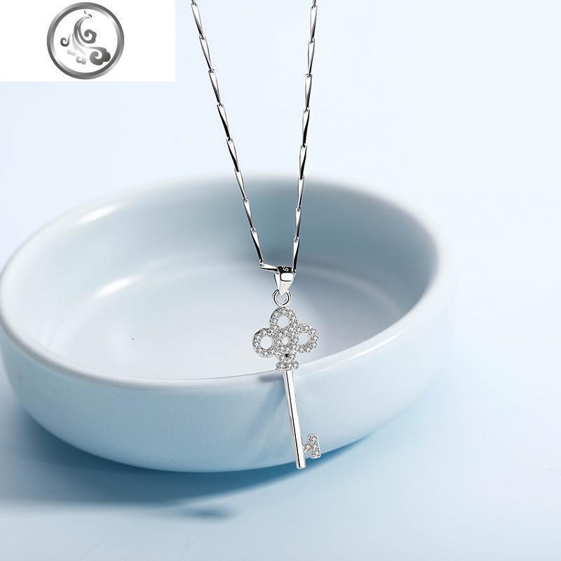 925纯银钥匙项链吊坠女士韩版潮网红气质小众设计简约饰品锁骨链jimi