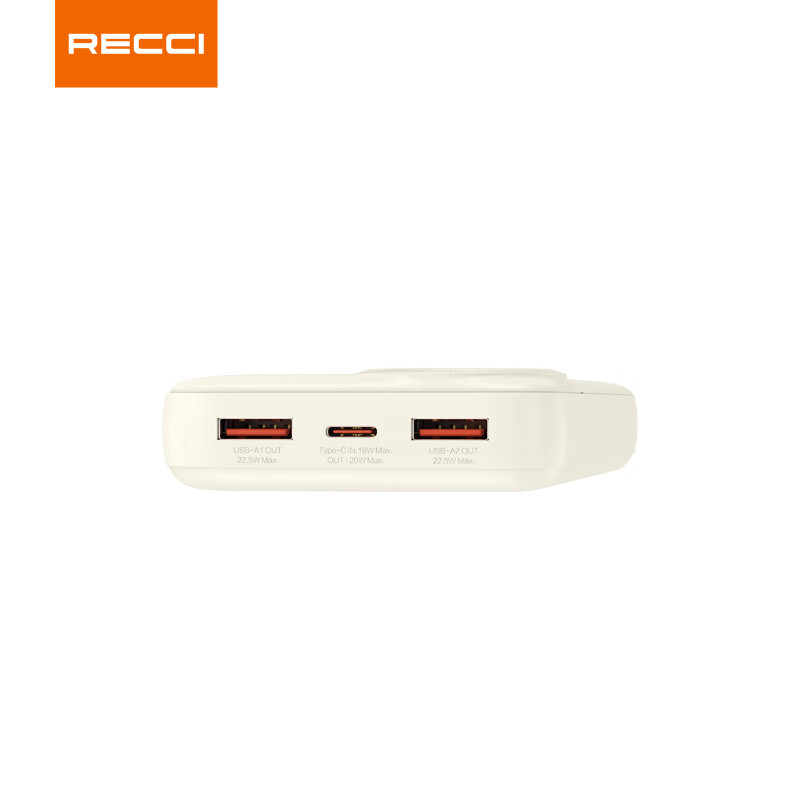 锐思RECCI[3C认证][可上飞机]移动电源PD快充带数显 支持苹果华为VIVO荣耀20000mAh RPB-P49白高清大图