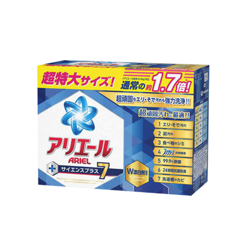 [增量大包装]宝洁(Procter&Gamble) 日本原装 碧浪洗衣粉 多功能炫白洁彩通用去污增量装1.5kg