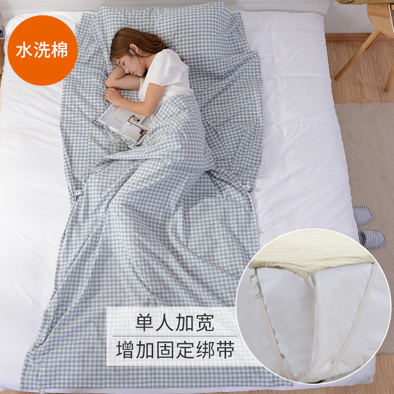 美帮汇双人床单被套宾馆室内酒店隔脏睡袋成人便携式水洗棉全棉高清大图