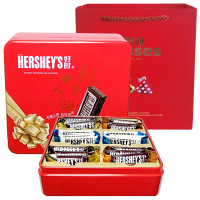 Hershey's好时巧克力排块铁盒礼盒装12颗/18颗结婚喜糖七夕情人节 黄色 18颗装礼盒（含礼袋）
