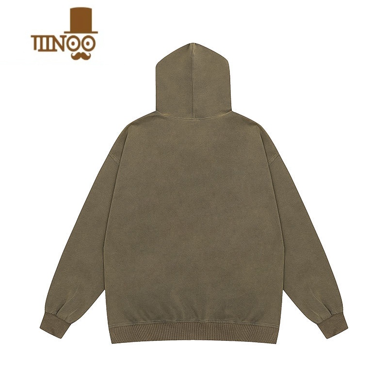 YANXUMAKAA美式复古印花T恤潮牌高街水洗做旧宽松男女情侣短袖卫衣高清大图