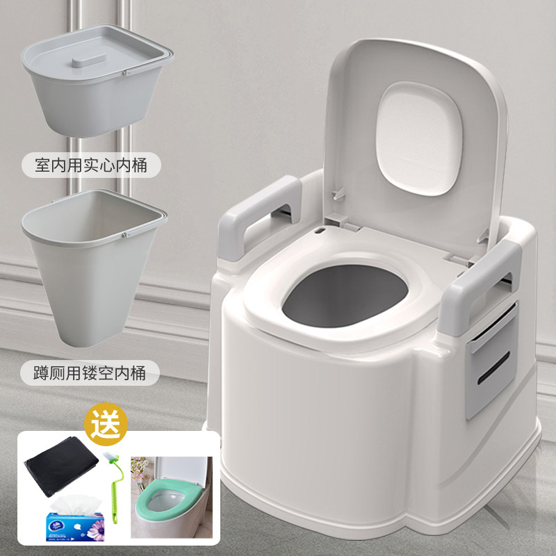 家用老人坐便器可移动马桶孕妇室内闪电客简易老年人便携式蹲便凳厕所