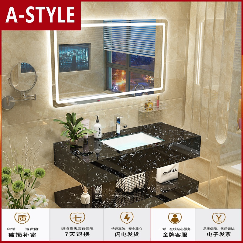 A Style卫浴家具66 00 苏宁放心购现代轻奢浴室柜组合大理石洗脸盆小户型洗手盆卫生间洗漱洗面台 盆a Style 价格图片品牌报价 苏宁易购鹏达专营店