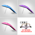 电动电瓶车雨棚蓬新款可拆安全防晒挡雨遮阳伞摩托车加厚遮阳雨棚 银伞架黑胶加长-素雅纯色+C支架颜色备注