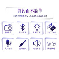 AMOI夏新Q3户外蓝牙音箱广场舞迷你组合音响手提超重低音炮便携式播放器无线话筒K歌教学扩音移动时钟插卡收音机旗舰版黑
