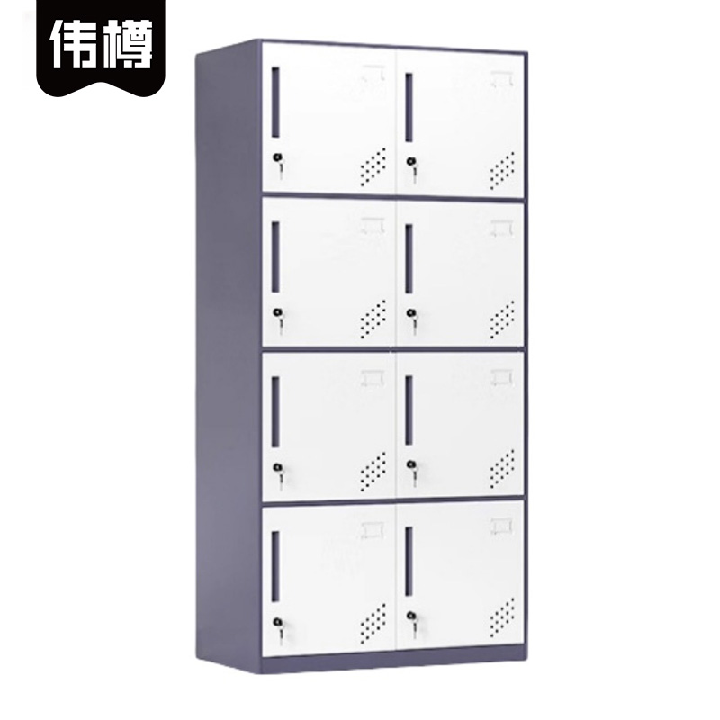 伟樽钢制衣柜灰白套色8门900*500*1850mm台高清大图