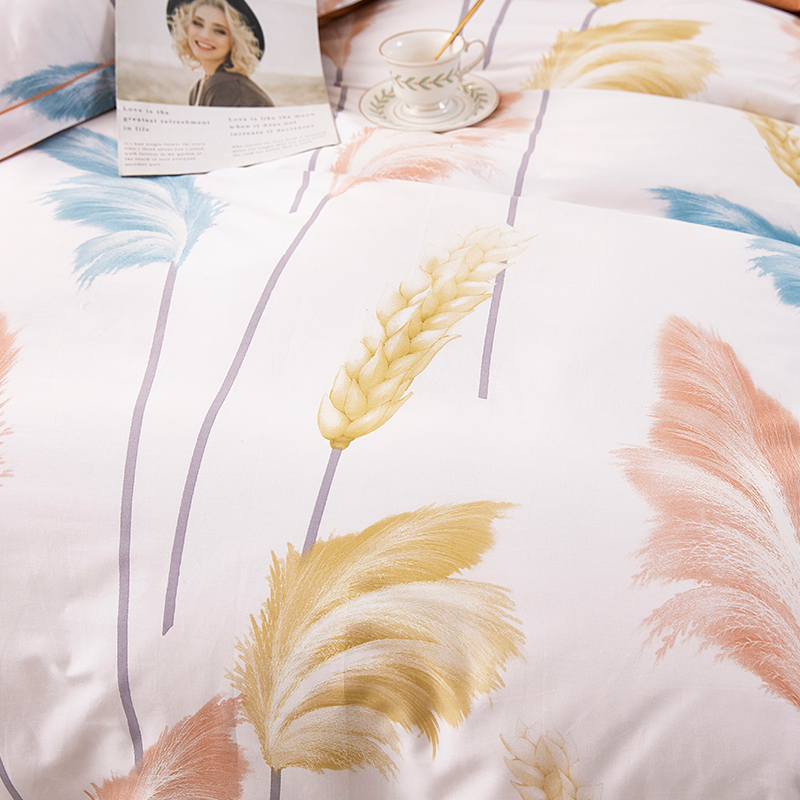 唐纳家纺 铂金棉四件套-麦风-白 200*230CM- TN-KT23040高清大图