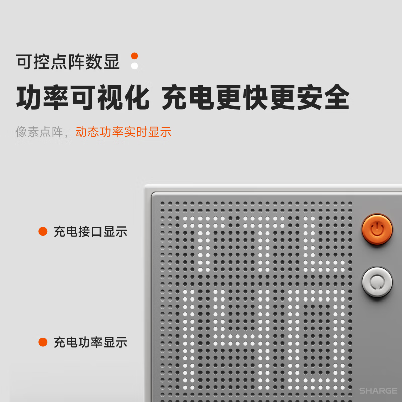 闪极-点阵屏充电器140W白色S2高清大图
