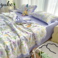 夏被四件套水洗棉麻双人凉感被单人宿舍空调婴儿夏凉被 150*200夏被+床单+枕套1只 幽思黛