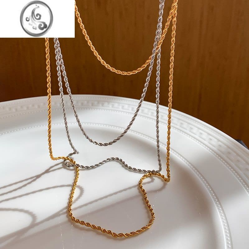 JiMi原创◆彩色石串珠项链女轻奢小众高级复古叠戴锁骨颈链图片