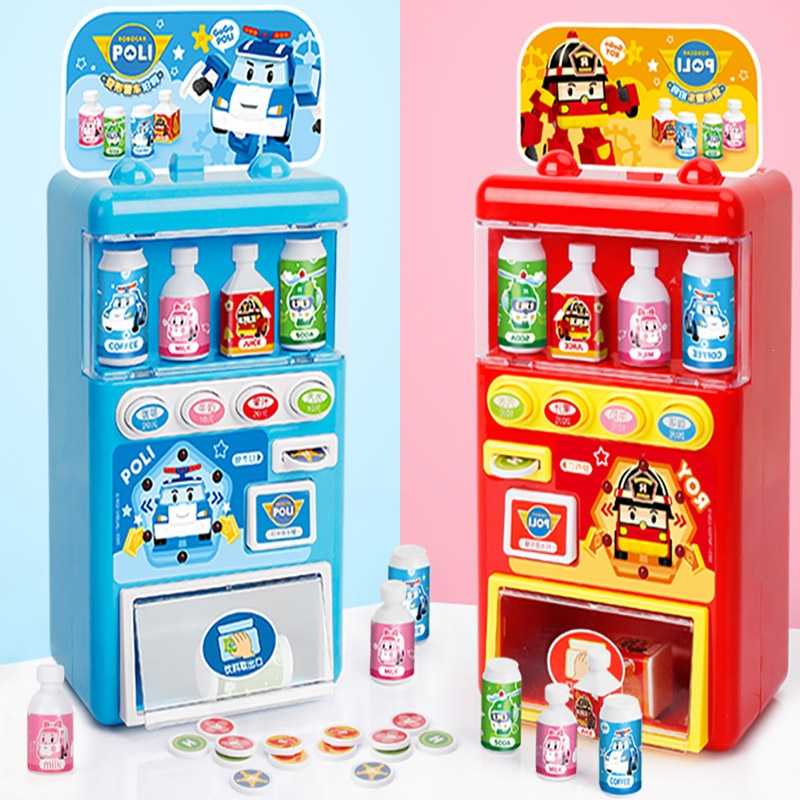 智扣儿童自动饮料机玩具投币贩卖售卖机男孩女孩过家家语音收银售货