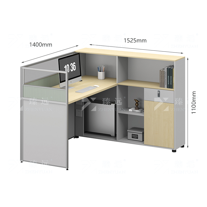臻远 ZYGW-073屏风工作卡位职员桌办公桌L型单人位高清大图