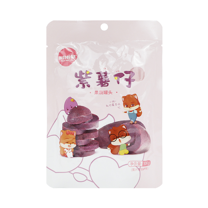 三只松鼠紫薯仔休闲零食即食小吃地瓜干红薯番薯100g*1袋
