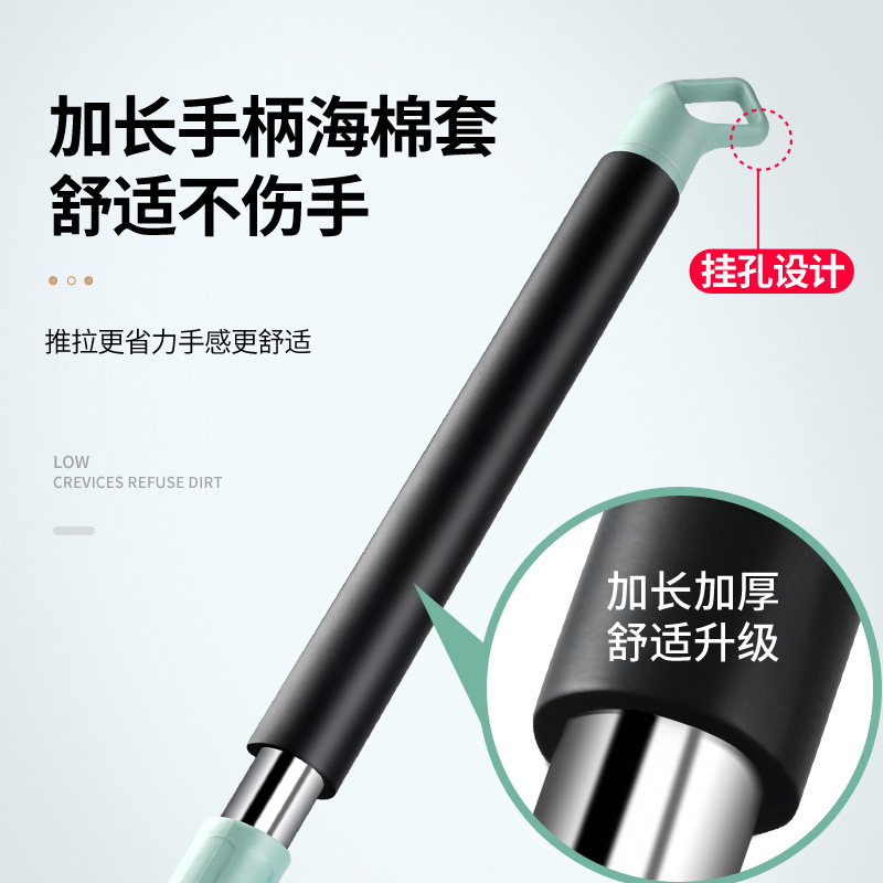 好太太加粗杆海绵拖把滚轮式免手洗家用大号挤水胶棉吸水地拖墩布_401高清大图