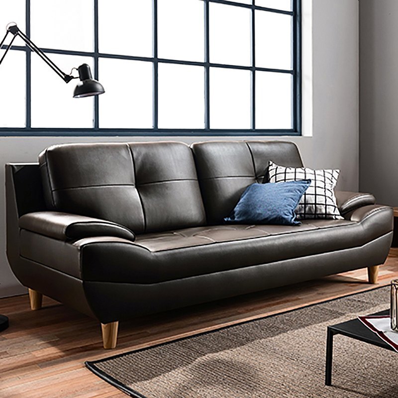 真皮沙发三人位四人现代简约小户型客厅北欧公寓接待头层牛皮沙发视频