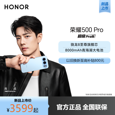 荣耀500 Pro 16GB+1TB 月光银 MEP-AN00 双卡 全网通版手机