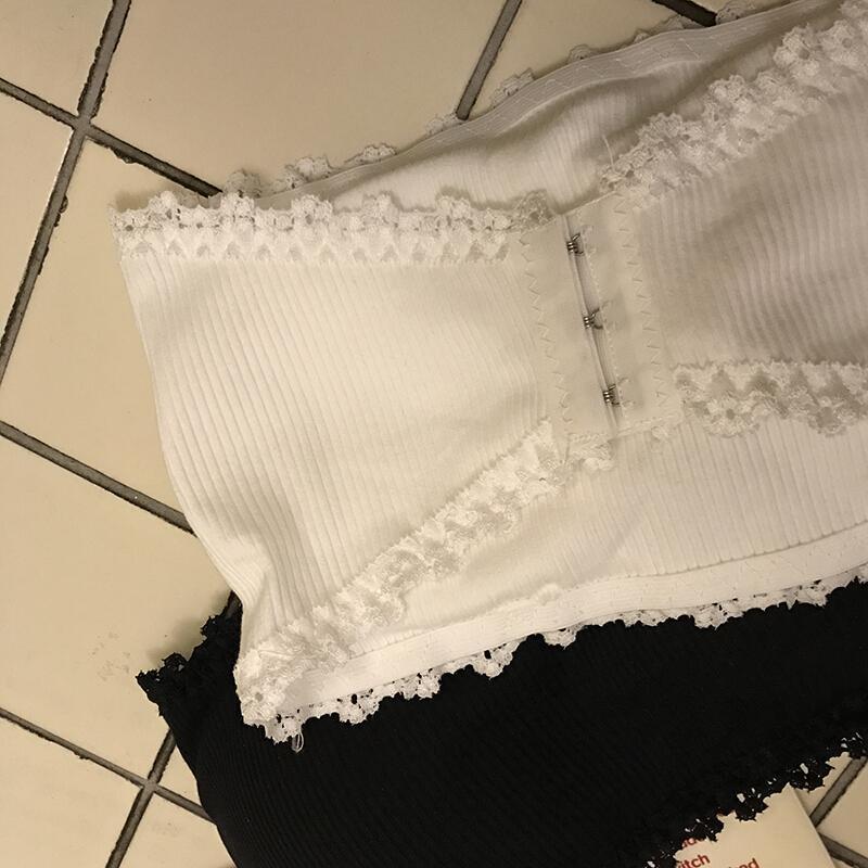 的海海夏季排式裹胸打底蕾丝边纯r抹胸内衣款X白均