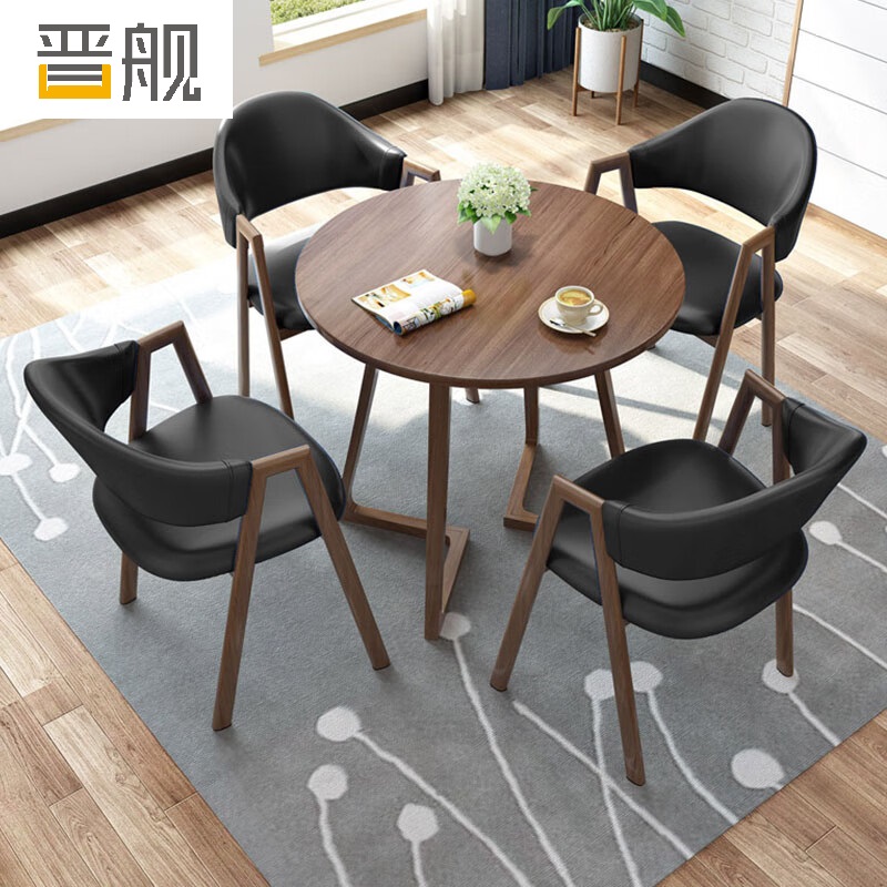 晋舰洽谈桌简易接待桌椅组合办公室休息桌奶茶店餐桌休闲桌组合五