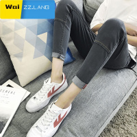 WaiZZ秋季九分裤男青少年学生港版牛仔裤男士修身潮流修身小脚裤9分裤