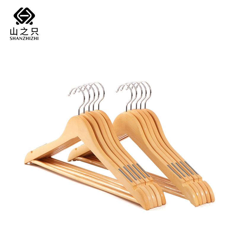 山之只 木质防滑衣架 44.5cm 个高清大图