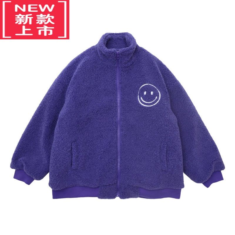 可莉允女童毛毛外套2022冬装新款加棉加厚立领拉链中大童秋冬羊羔毛棉衣棉服图片