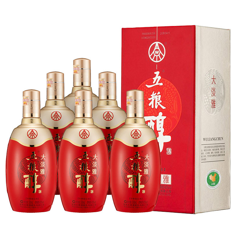 五粮液股份五粮醇大淡雅40度500ml6瓶整箱浓香型白酒