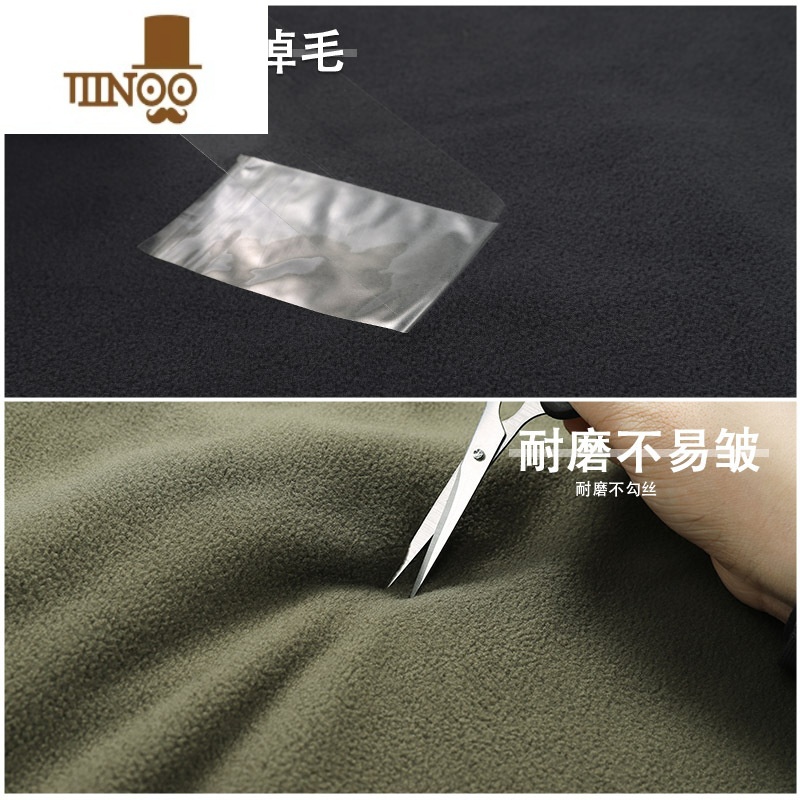 YANXU款摇粒绒圆领连帽卫衣男加绒加厚宽松大码套头复古长袖外套A高清大图