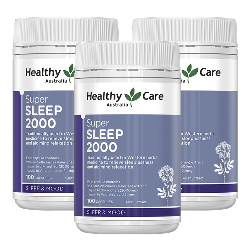 澳世康(Healthy Care)睡眠胶囊2000mg 100粒/瓶装 澳洲进口复合维生素 缬草精华不含褪黑素