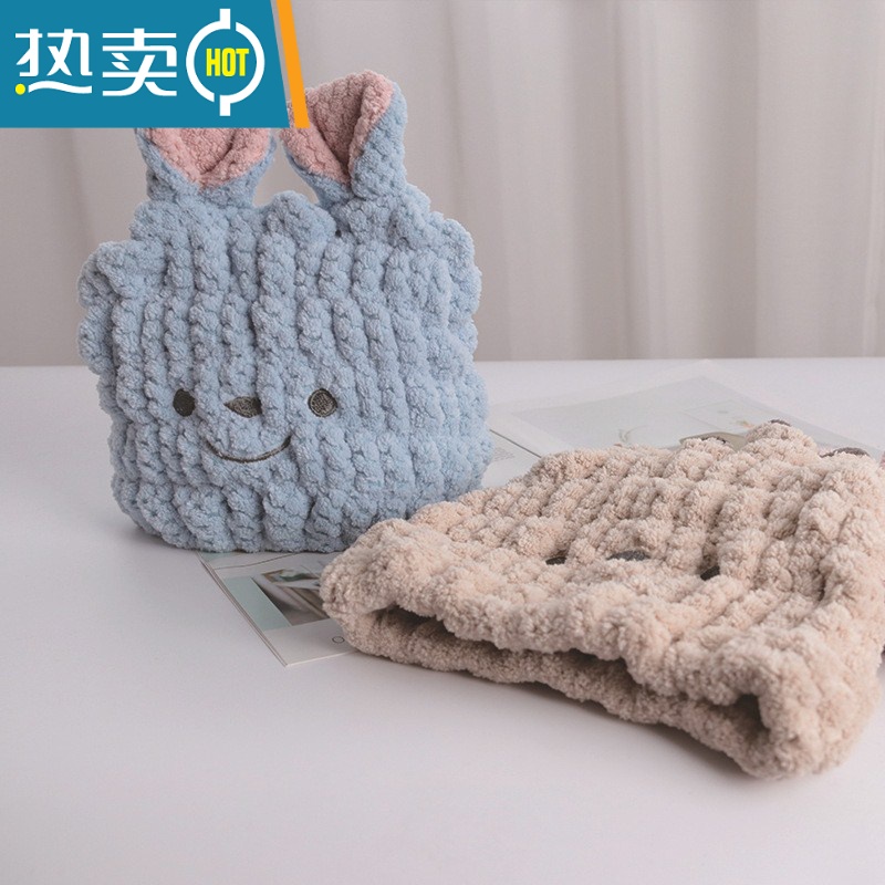 敬平儿童干发帽吸水速干亲子女童洗头擦头浴帽干发巾可爱加厚毛巾 藕粉[2-10岁]高清大图