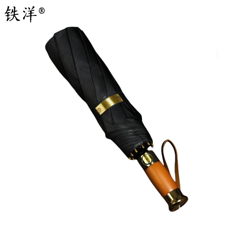铁洋 三折实木柄全自动雨伞 TY-YS001 把高清大图