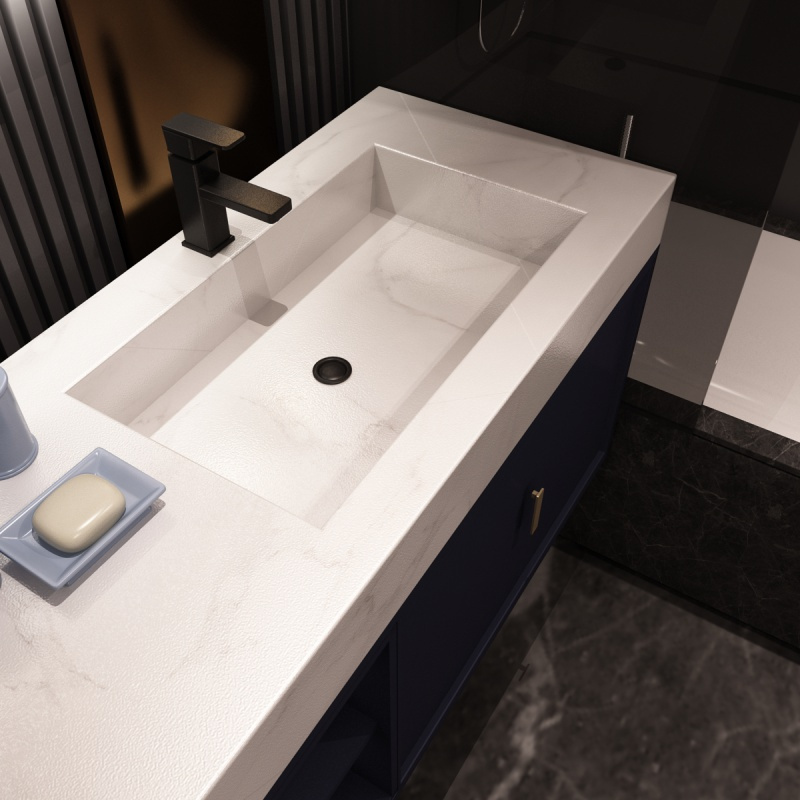 苏宁放心购岩板浴室柜组合轻奢风卫生间洗手洗脸池洗漱台盆柜现代简约