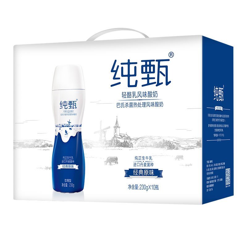 蒙牛(MENGNIU) 纯甄小蛮腰高端轻酪乳风味酸牛奶 230g*10
