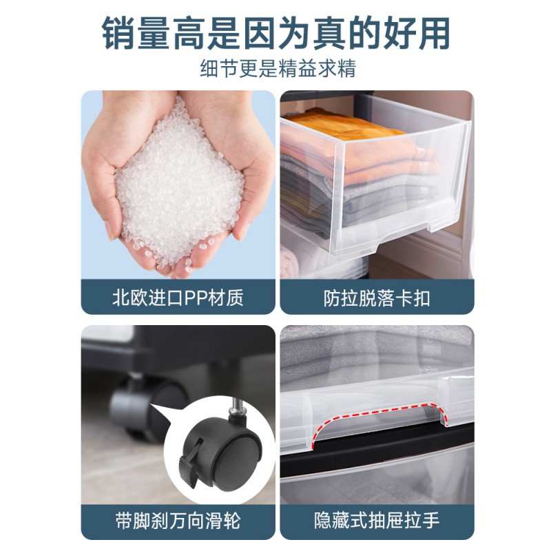 JEKO收纳柜移动抽屉式家用多层卫生间厨房储物塑料玩具整理夹缝柜收纳柜 三维工匠高清大图