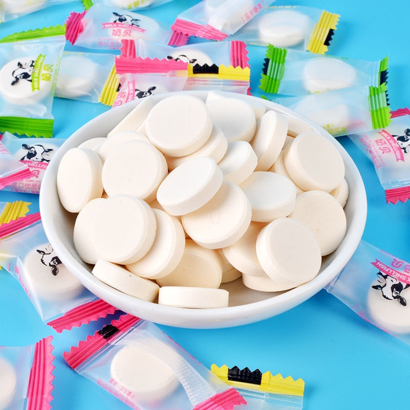 儿童零食奶片干吃牛奶糖果批发随身糖成人休闲零食益生元奶贝视频