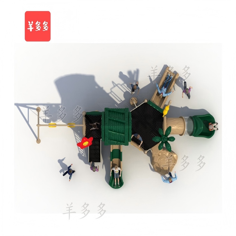 羊多多儿童滑滑梯组合幼儿园家属院户外游乐设备游乐场秋千滑梯玩具高清大图