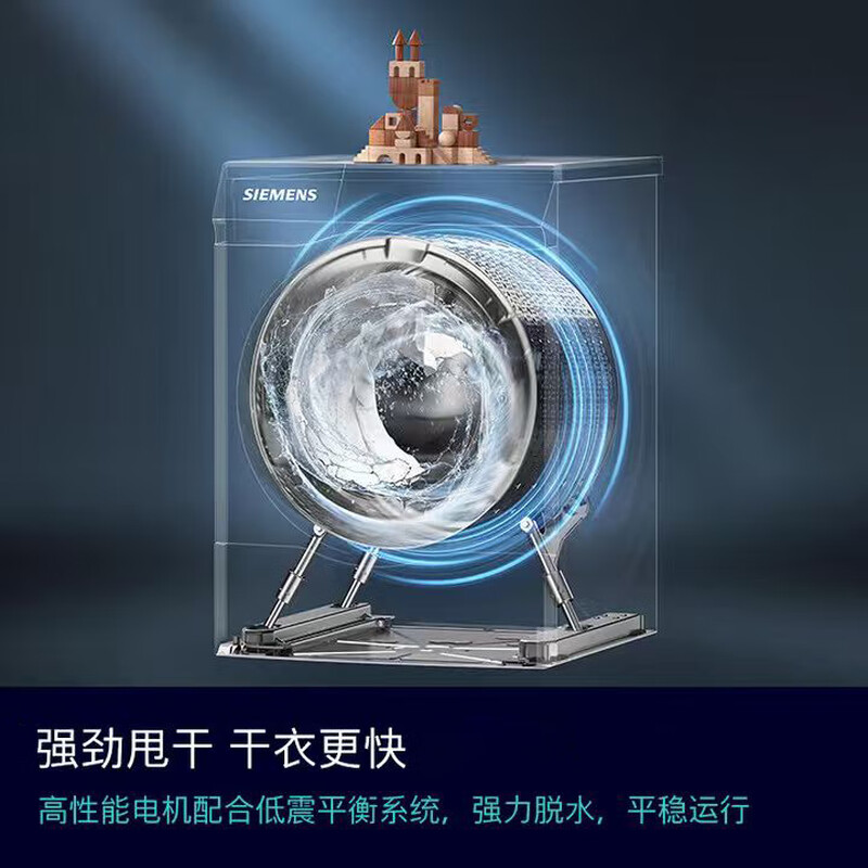 西门子(SIEMENS)10公斤洗烘一体机全自动变频滚筒洗衣机大容量 WN54K7G10W高清大图